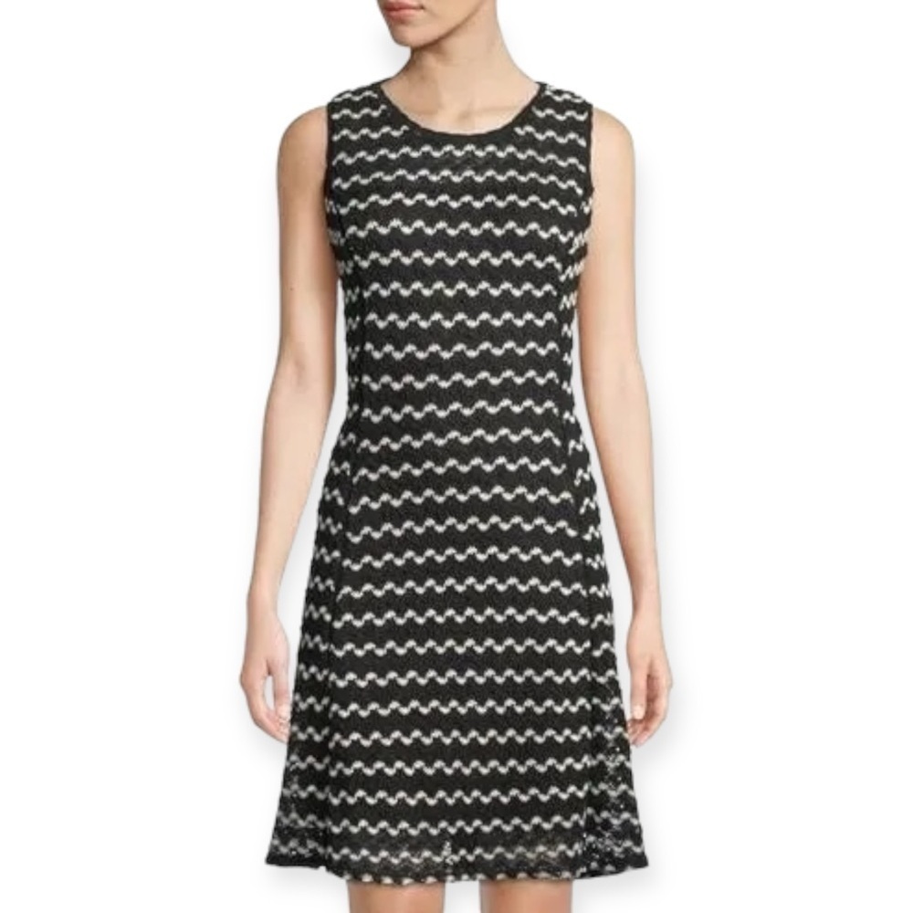 🌻Karl Lagerfeld Paris Crochet Knit A-Line Dress Size 6